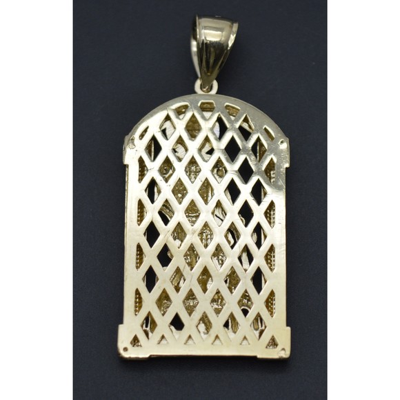 Real Solid 10K Yellow Gold Shiny Diamond Cut Saint Lazarus Pendant 10.0gr - Picture 3 of 9